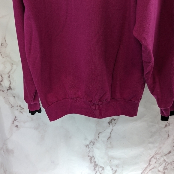 Vintage Sweatshirt Women XL Pink Black Pastel Floral Grandmacore Jane Colby - Picture 6 of 11